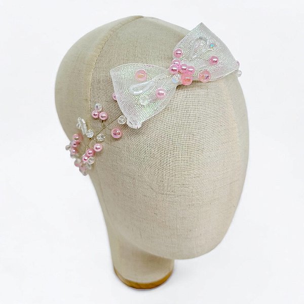 Tiara Chuva de Prata Rosa