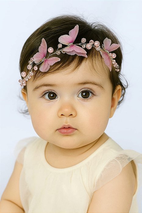 Tiara Borboleta Rose Jardim