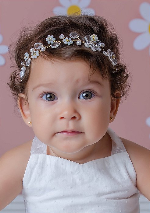 Tiara, Arco Flores Cristal Mini