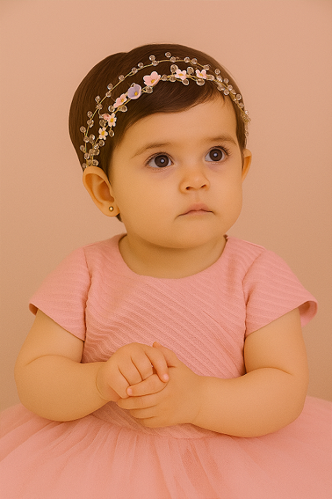 Tiara Duas Voltas Flores