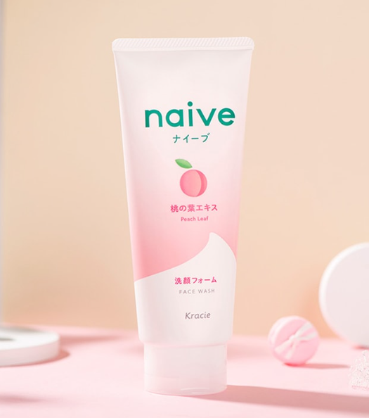 Kracie Naive Peach Leaf Face Wash - 130g
