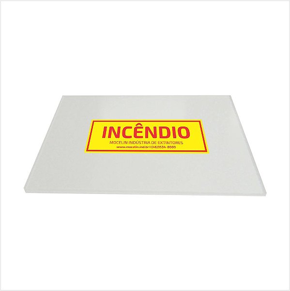 VIDRO ACRILICO 20 X 20 PARA ABRIGOS DE HIDRANTE COM ADESIVO