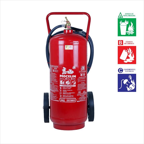 Extintor Industrial Pqs 50kg Abc (SOBRE RODAS) 10A-80B-C