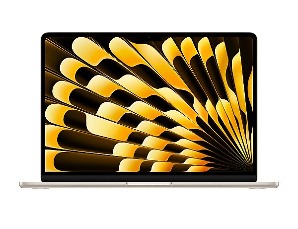 MacBook Air Apple 13", M3, CPU de 8 Núcleos, GPU de 10 Núcleos, 16GB RAM, SSD 512GB, Estelar - MXCU3BZ/A
