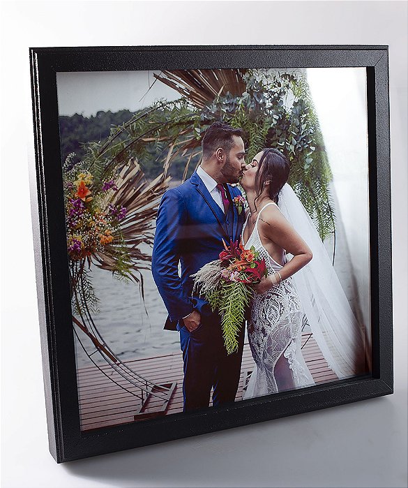 QUADRO DECORATIVO EM MDF COM FOTO + VIDRO 30X30CM
