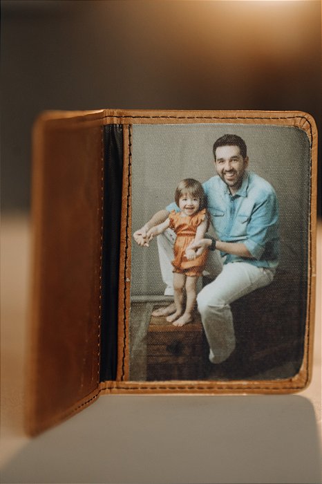 Carteira em couro personalizada com foto