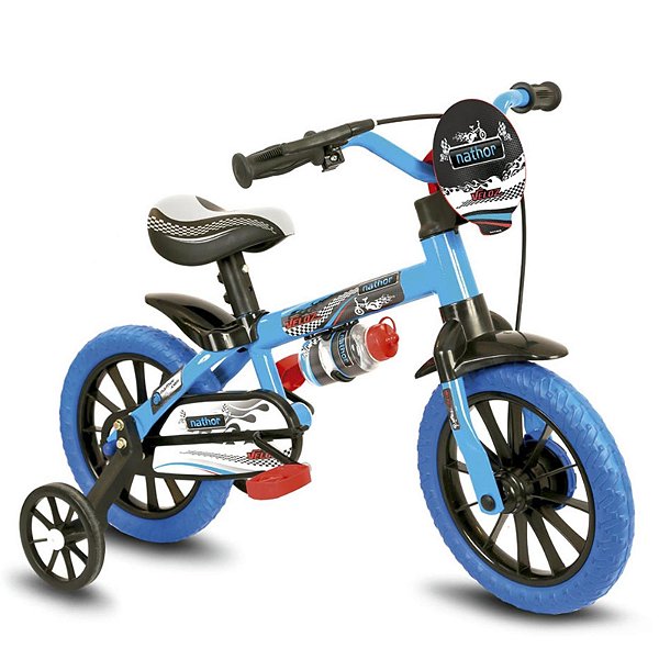 BICICLETA ARO 12 VELOZ PU, AZUL PTO