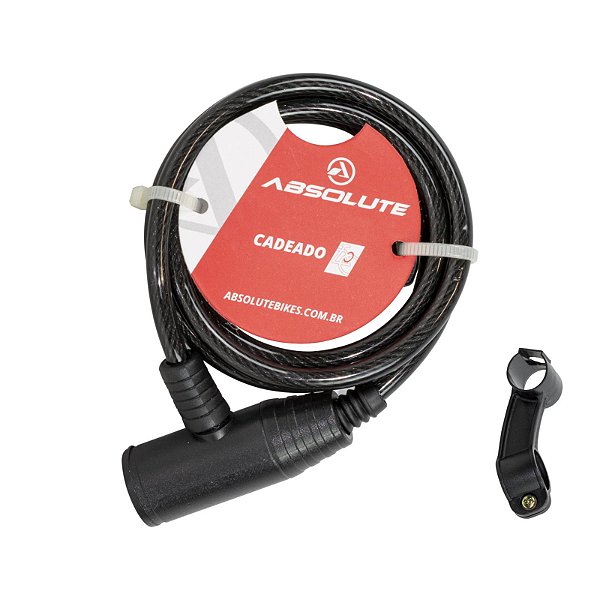 CADEADO 1,0MX6MM ESPIRAL ABSOLUTE, CHAVE, PTO