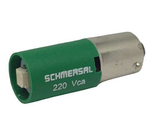 REV 222/15 SINALEIRO FACEADO REDONDO CROMADO FOSCO 22MM 220VCA BA9S 10803515 SCHMERSAL