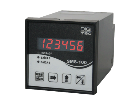 SMS-100 90/240VCA CONTROLADOR ESPECIAL 72X72 MM/CONTADOR/TOTALIZADOR DE IMPULSOS DIGIMEC