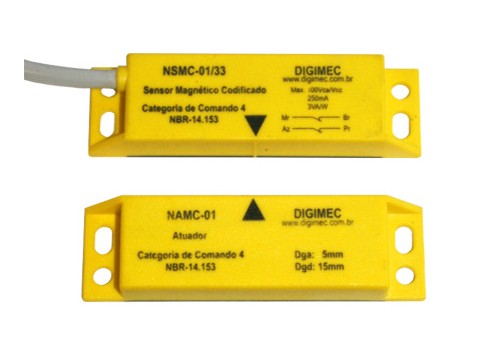 NSMC-01/33 SENSOR MAGNÉTICO DE SEGURANÇA CABO DE 2 METROS DIGIMEC