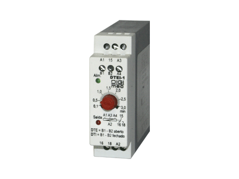 JTEI/1-60SEG 24VCA/VCC 220VCA TEMPORIZADOR DUPLA FUNÇÃO 1 SAIDA DIGIMEC