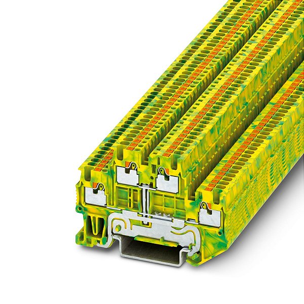 PTTB 1,5/S-PE BORNE TERRA DUPLO CONEXÃO PUSH-IN VERDE-AMARELO 3208537 PHOENIX CONTACT