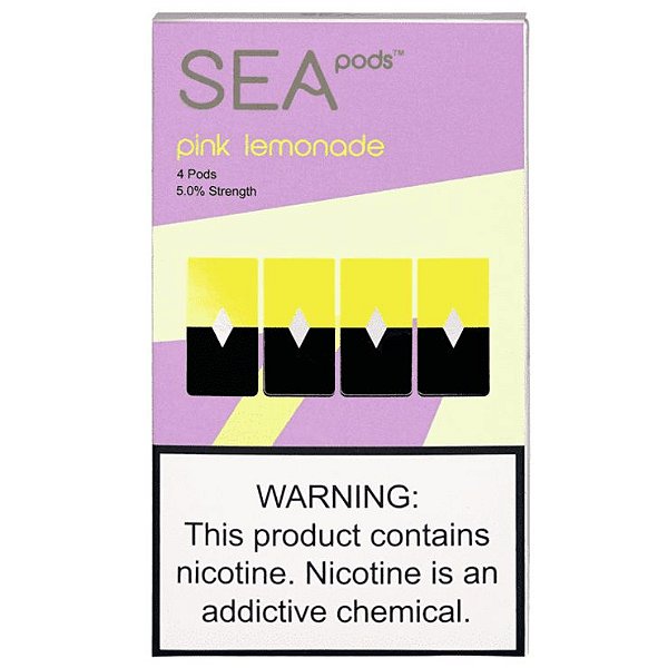 SEA PODS COMPATIVEL JUUL  - 5% Salt Nicotine - PINK LEMONADE (1 CAIXA (REFIL) COM 4 PODS)​