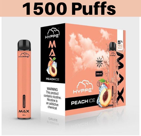 Hyppe Max Device Descartável Peach Ice | 1500 puffs - 1500 tragadas