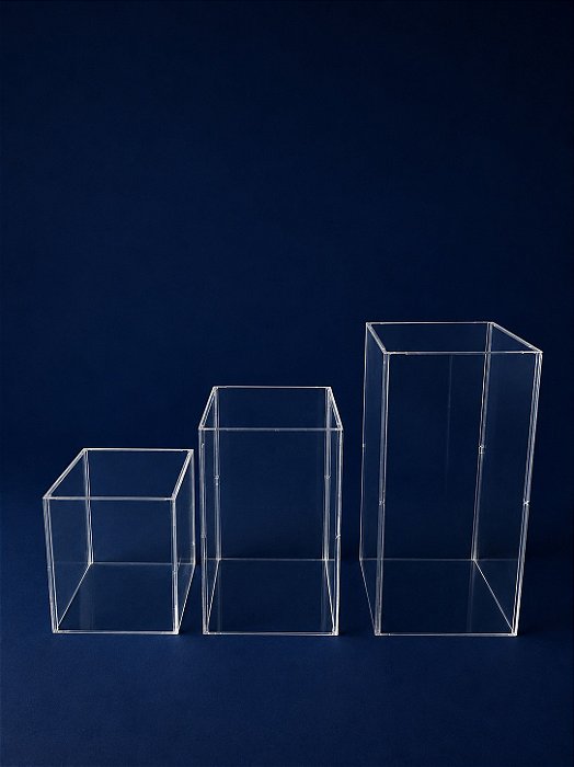 Trio de Cubos Padrão Transparentes