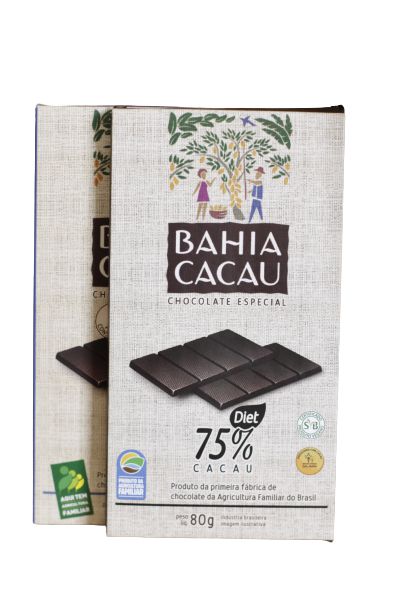 Barra de Chocolate 75% DIET 80g - BAHIA CACAU