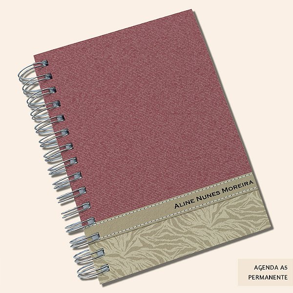 Agenda Permanente Personalizada A5 | Capa Ecológica Texturizada | Carla Amaro Home