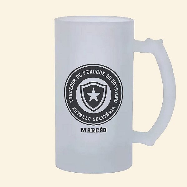 Caneca Personalizada de Time | Vidro Fosco Chopp 475ml | Carla Amaro Home