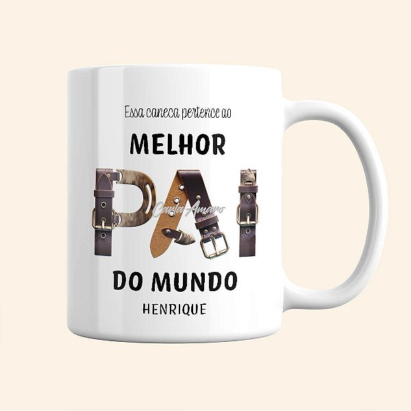 Caneca Personalizada de Pai | Caneca Vintage Melhor Pai do Mundo | Carla Amaro Home