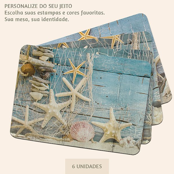 Jogo Americano Personalizado (Kit com 6 unidades) | Design e Praticidade à Mesa