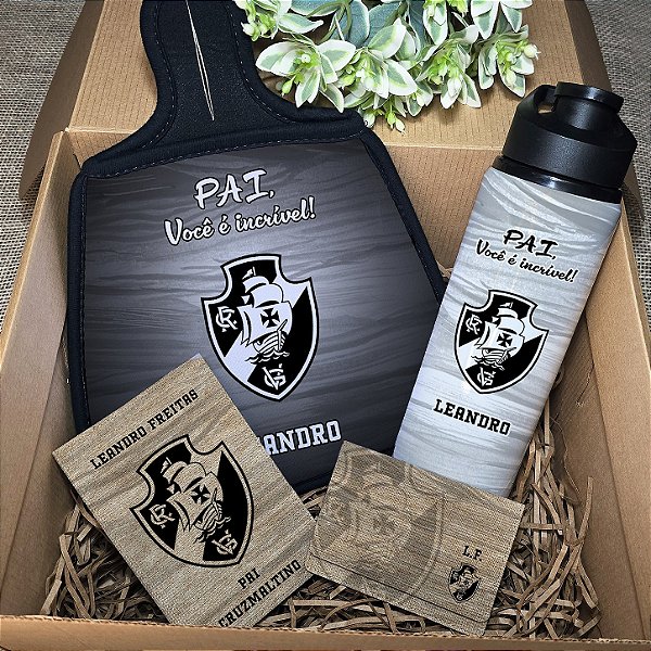 Kit de Motorista Personalizado de Time | Escolha o seu Time | Garrafa de Alumínio + Lixeira de Carro + Porta Documentos + MIni Carteira/Porta-Cartões Personalizados