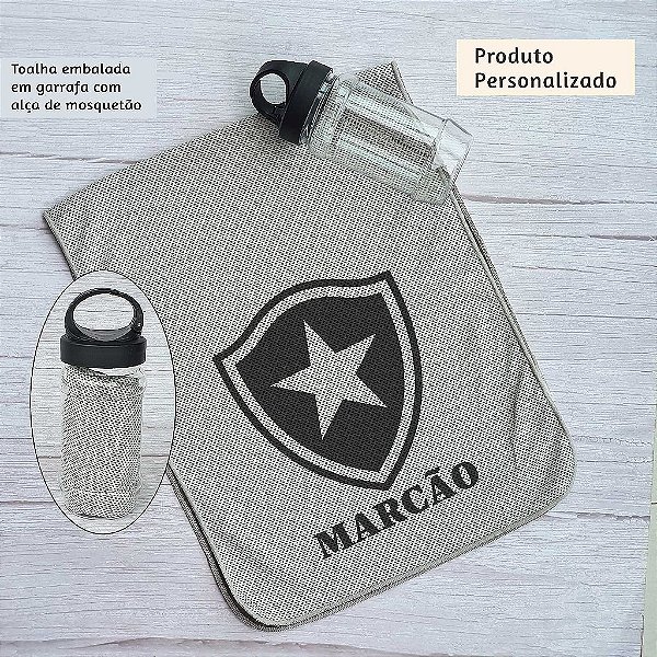 Kit Personalizado Toalha Fitness + Garrafa Futebol