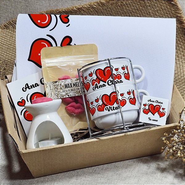 Kit Experiência Aromática & Memórias Premium | Torre de Xícaras, Jogo Americano e Azulejos Coordenados, Difusor com Wax Melts, Porta-Fósforos
