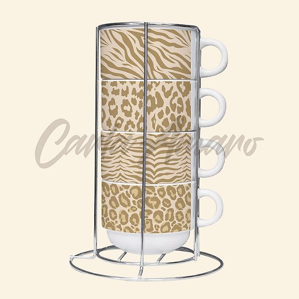 Torre de Xícaras Personalizadas | Opções com 2 ou 4 Unidades