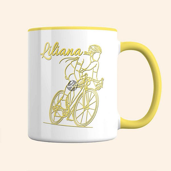 Caneca de Esportes Personalizada | Caneca de Ciclista Feminina | Linha Fitness