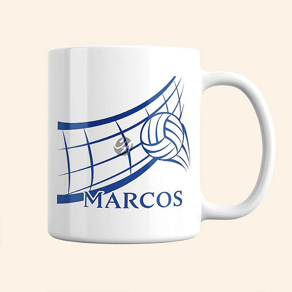 Caneca de Esportes Personalizada | Caneca de Vôlei Masculina | Linha Fitness