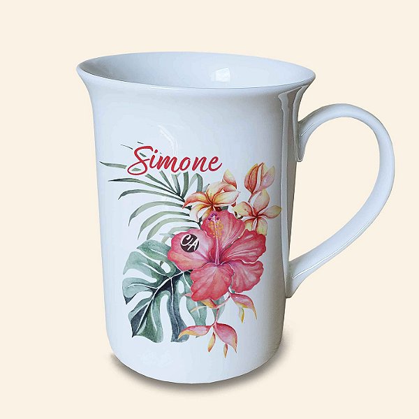 Caneca Personalizada de Porcelana | Floral