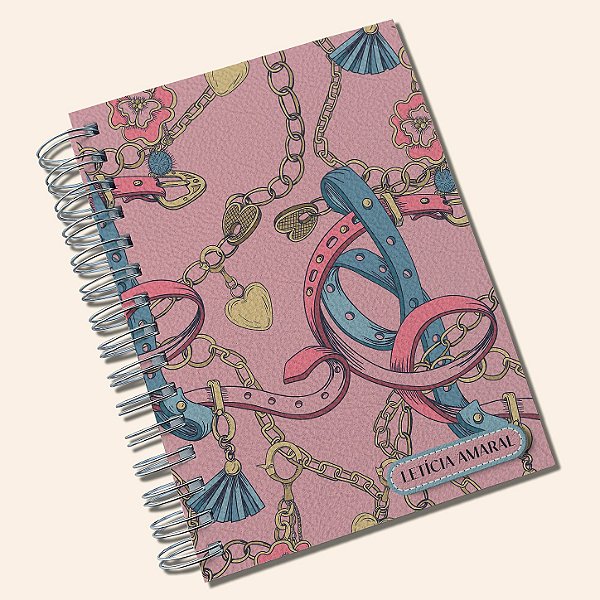 Agenda Permanente Personalizada A5 | Capa Ecológica Texturizada | Estampas Femininas | Carla Amaro Home