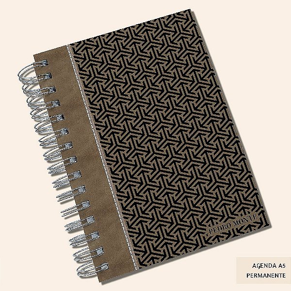 Agenda Permanente Personalizada A5 | Capa Ecológica Texturizada | Estampas Masculinas | Carla Amaro Home