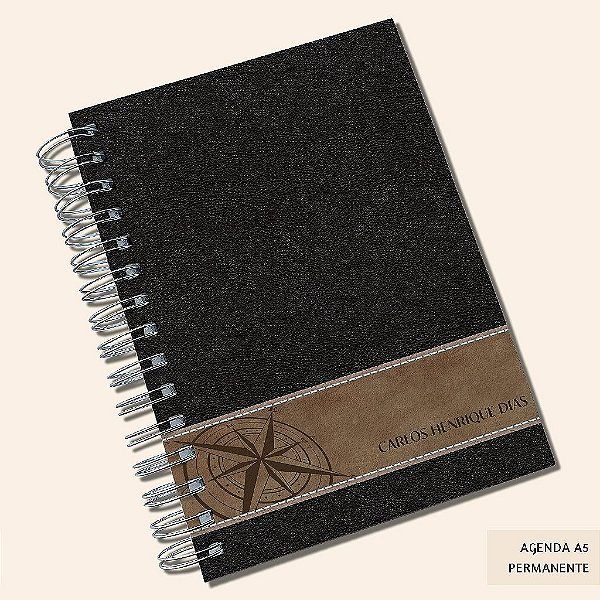 Agenda Permanente Personalizada A5 | Capa Ecológica Texturizada | Estampas Masculinas | Carla Amaro Home