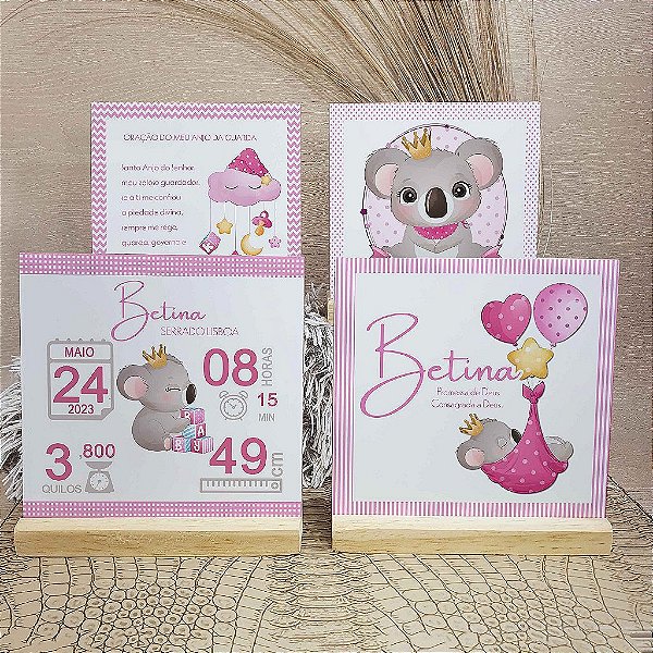 Kit de 4 Azulejos Personalizados 20 cm | Base Pinus | Coleção Exclusiva | Carla Amaro Home