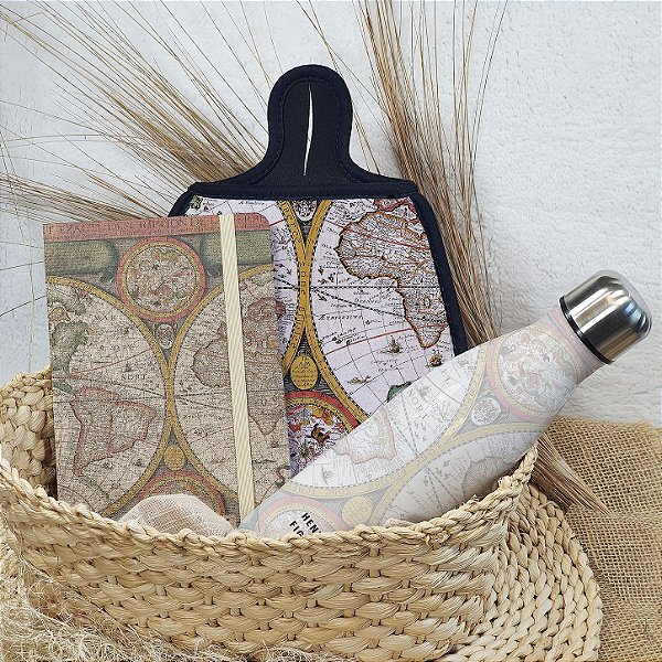 Kit Especial de Dia dos Pais | Kit de Motorista Personalizado | Garrafa Térmica Personalizada + Lixeira de Carro Premium Personalizada + Moleskine Personalizado A5