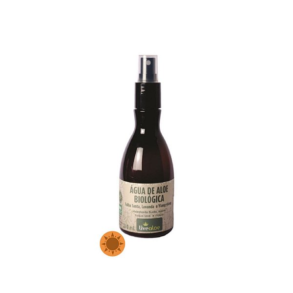Livealoe Água Biológica de Aloe Vera com Folha Santa, Lavanda e Ylang Ylang 210ml