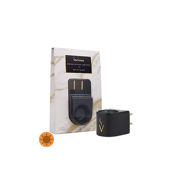 Via Aroma Aromatizador Elétrico Matte Black De Porcelana Bivolt