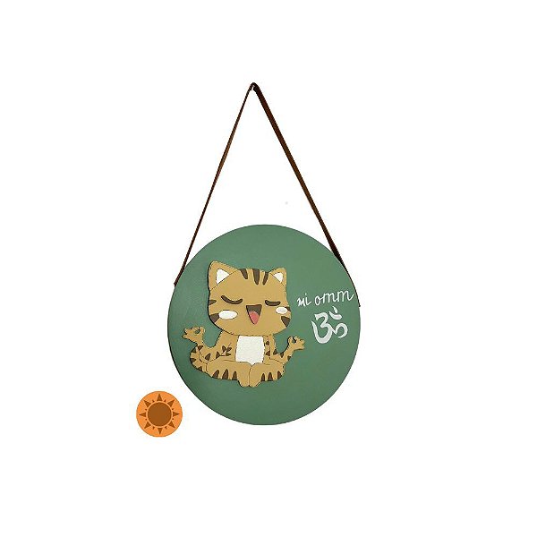 Quadro Artesanal “Gato MI OM” em MDF