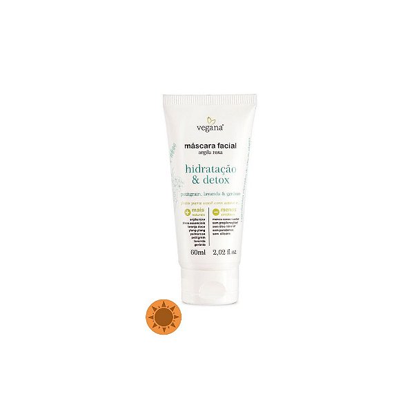 Vegana Máscara Facial Argila Roxa Hidratação e Detox 60ml