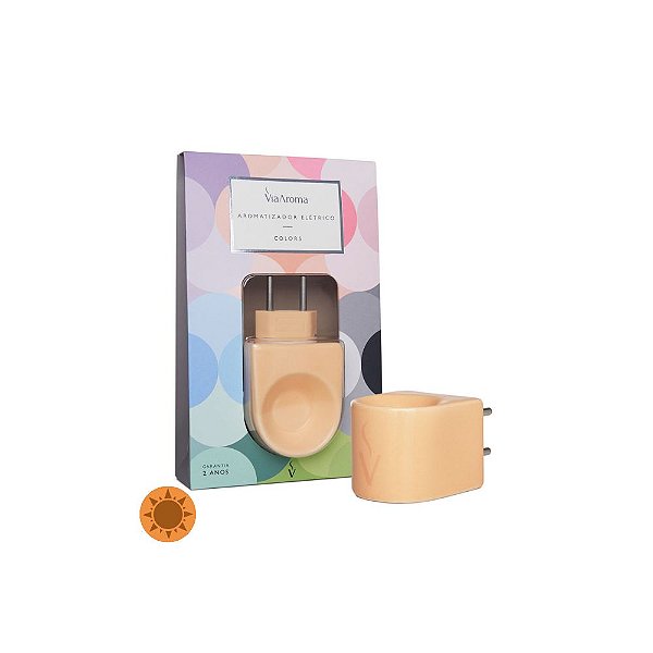 Via Aroma Aromatizador Elétrico Colors De Porcelana Pêssego Bivolt