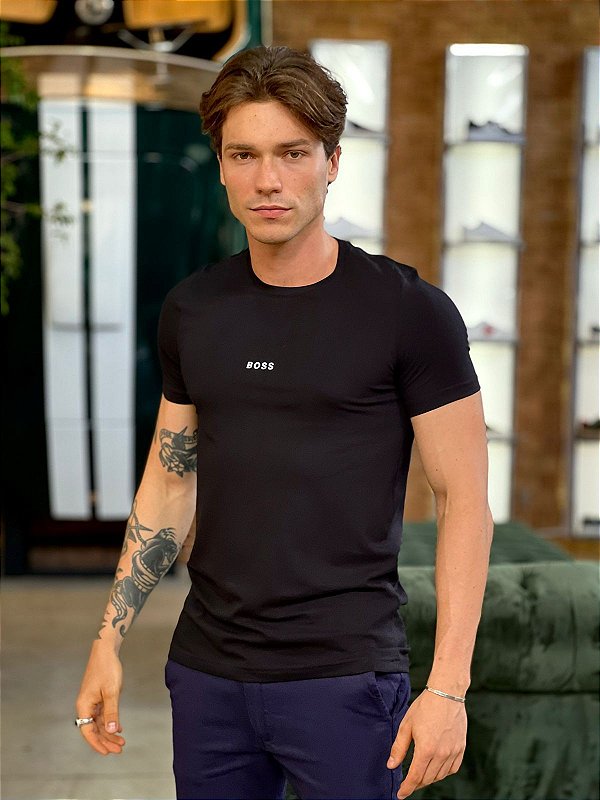 Camiseta Slim Fit Hugo Boss Preto Basic