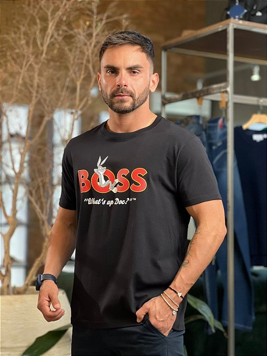Camiseta Slim fit Hugo Boss Preta Pernalonga - New Man Store | Moda  Masculina