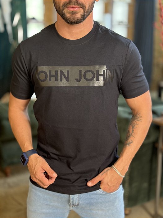 Camiseta Regular Fit Over Black John John Masculina
