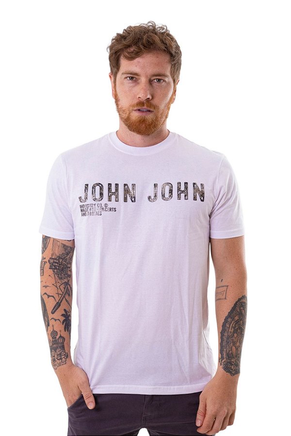 Camiseta Regular Fit John John Branco.