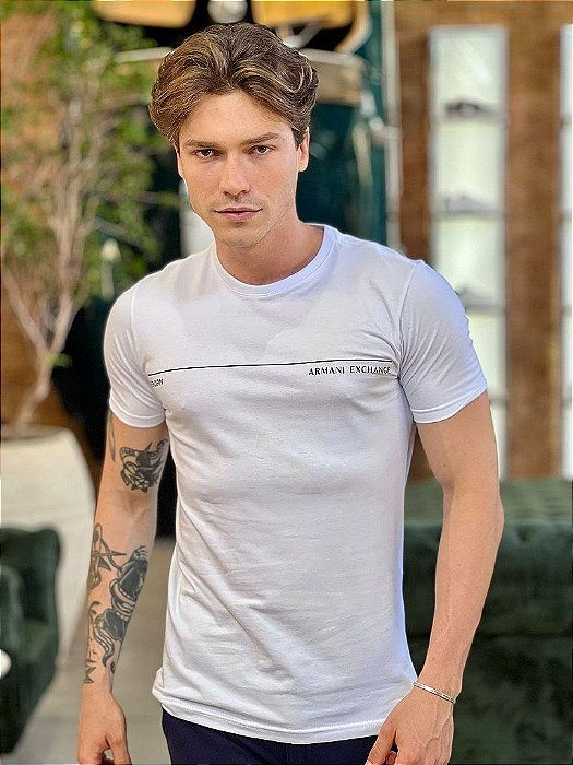 Camiseta AX Slim Fit Branco