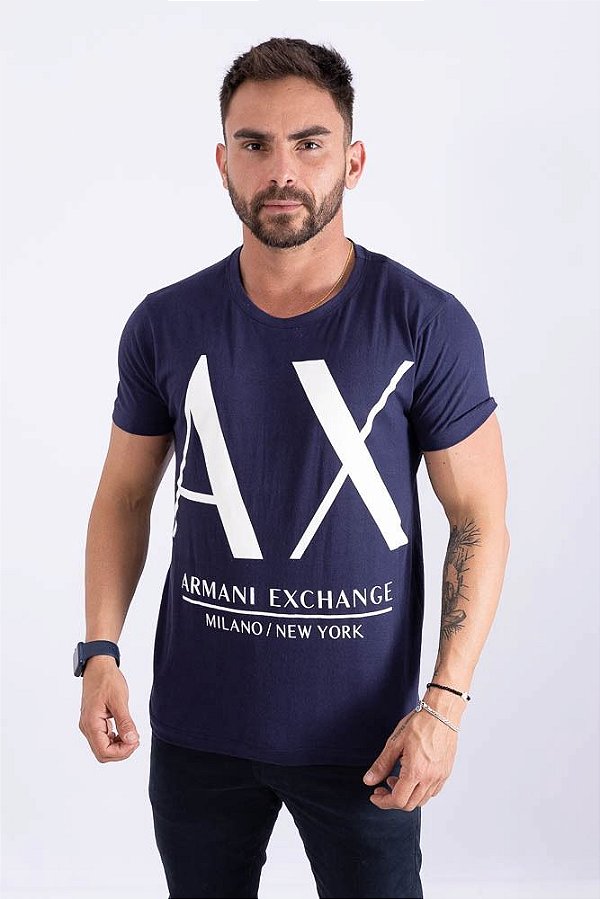 Camiseta AX Slim Fit Azul Marinho