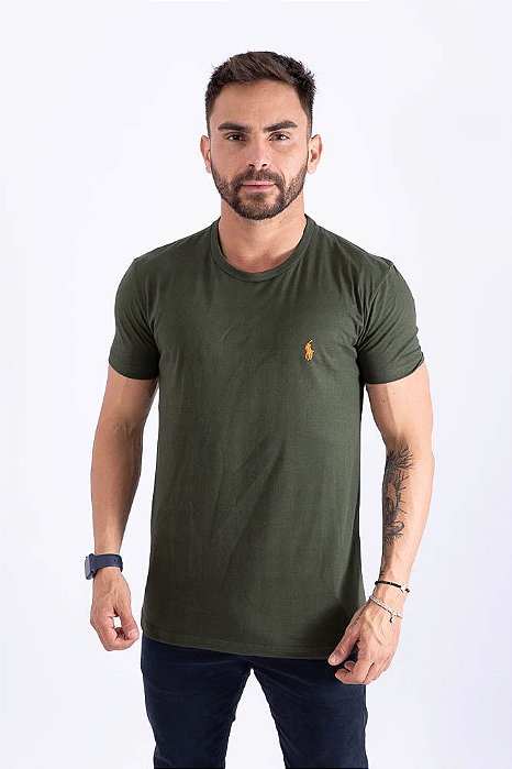 Camiseta RL Custom Fit Algodão Verde Musgo - New Man Store