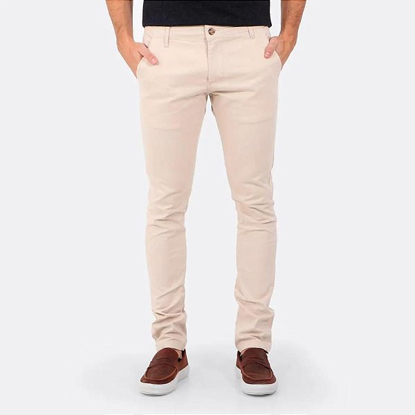 Calça Sarja RL Chino Stretch Slim Fit Creme